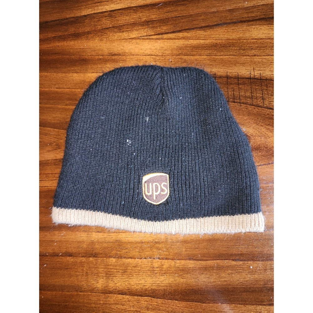 UPS Black Knit Beanie Toboggan Ski Hat Delivery Service Winter Skull Cap